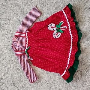 Rare Editions Baby Girl Christmas 2 Piece Dress